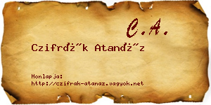 Czifrák Atanáz névjegykártya